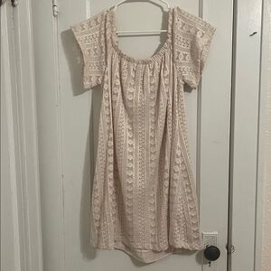 Lush Cream Lace Mini Dress